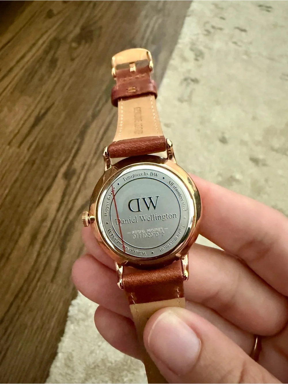 Daniel Wellington women’s brown leather watch with date